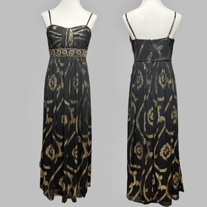 Oleg Cassini Beautiful Black & Gold Gown
